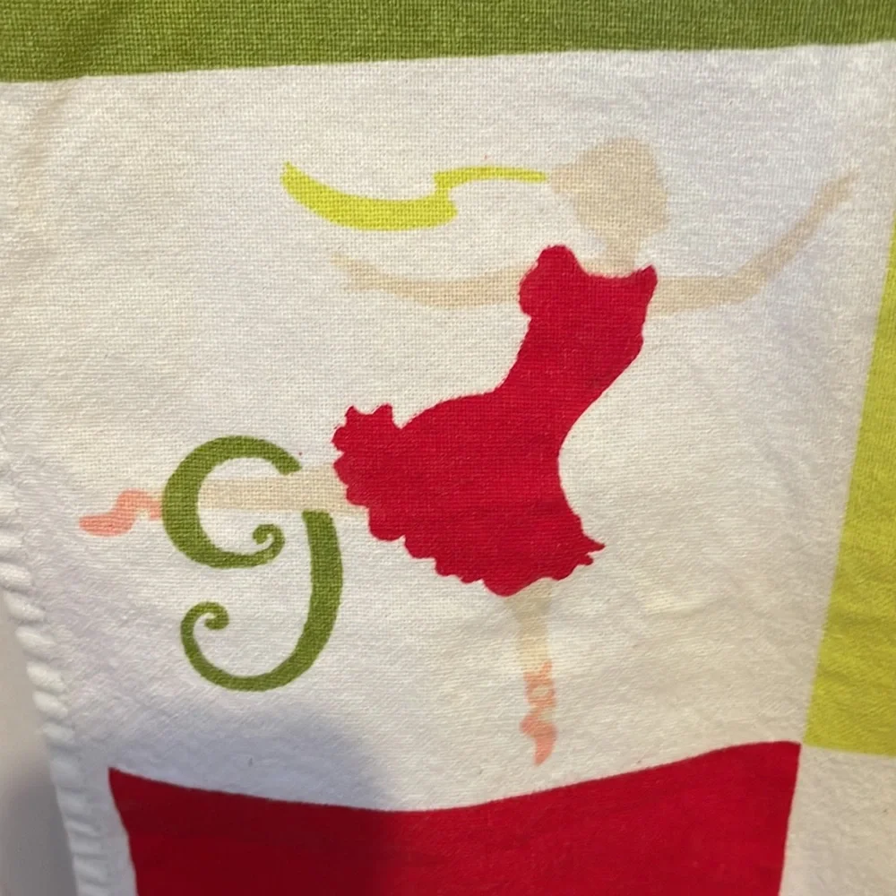 Crate&Barrel 12 Days Of Christmas Tea Towel